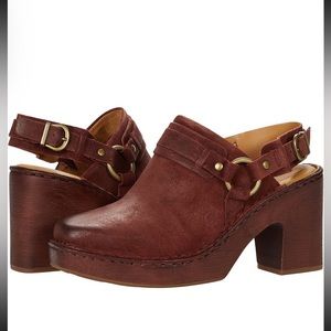 BORN Womens Hudson Leather Slingback Clogs